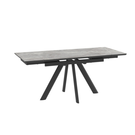 Стол JACK-120, раздвижной 120(30+30)х80, STONE GREY GLOSS ST CER/ЧЕРНЫЙ JACK 120